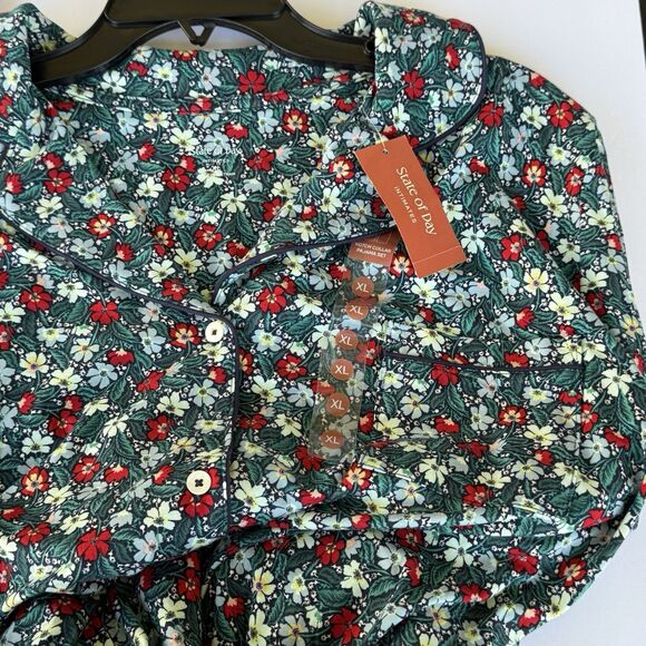 NWT State Of Day Women’s Green Floral 2 Piece Pajama Set Modal Soft Size XL - Picture 3 of 4